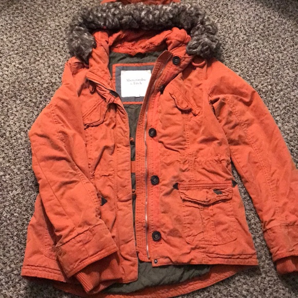 abercrombie and fitch orange jacket